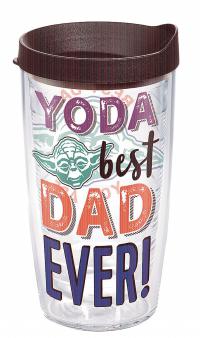 STAR WARS YODA BEST DAD 16oz TUMBLER with Black Lid    [TERVIS TUMBLER COMPANY]